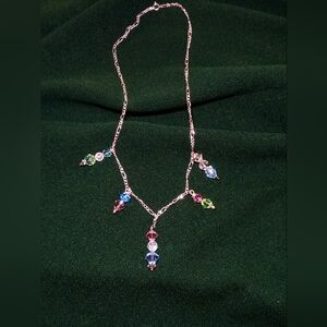 Beautiful 925 sterling silver drop beaded necklace